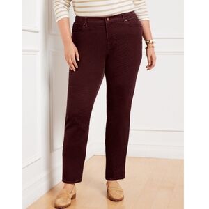 NWT Liz Claiborne Sara Slim Leg Velvet Pant In Burgundy Size Womans 24W